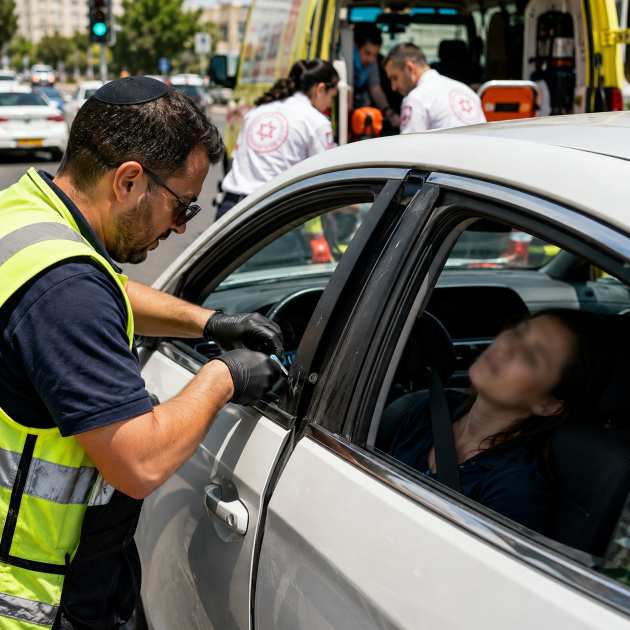 В Хайфе спасли женщину, потерявшую сознание в запертом автомобиле